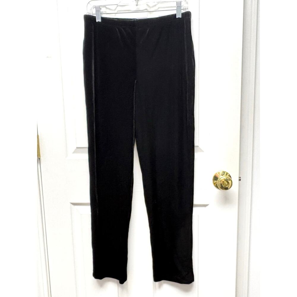 Chico’s Pants NWT Black Velvet Travelers Straight Leg Size S 4/6 Elastic Waist